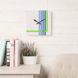 Reloj Cuadrado Diseño abstracto de bandas retro
