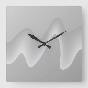 Reloj Cuadrado Diseño abstracto moderno en gris claro.