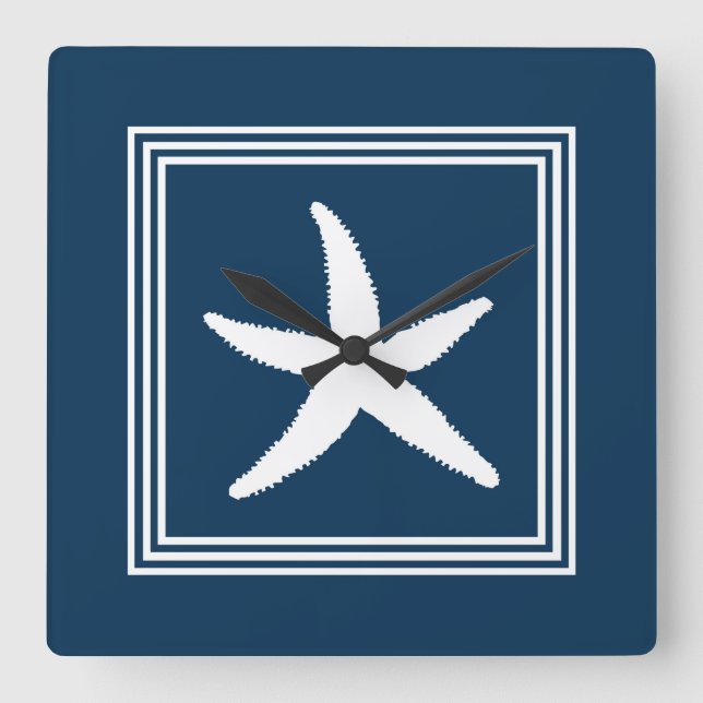 Reloj Cuadrado Diseño acuático (Anverso)