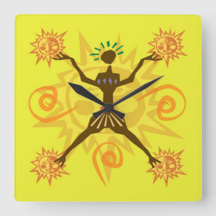 Reloj Cuadrado Diseño africano