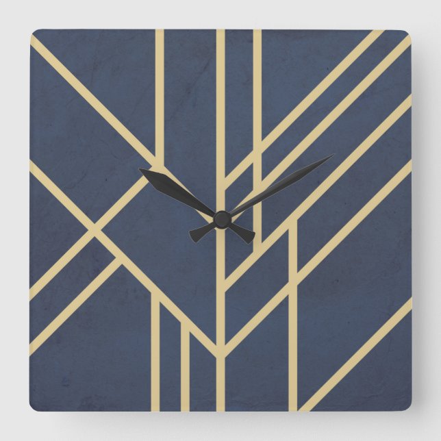 Reloj Cuadrado Diseño Art Déco (Anverso)