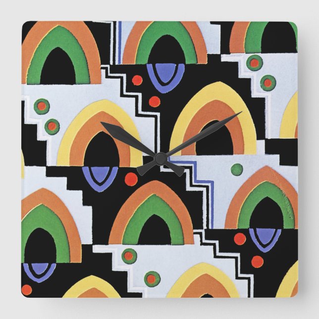 Reloj Cuadrado Diseño art decó #4 en Emporio Moffa (Anverso)