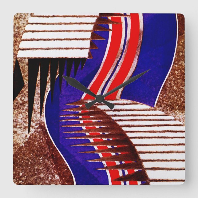 Reloj Cuadrado Diseño art decó #6 en Emporio Moffa (Anverso)