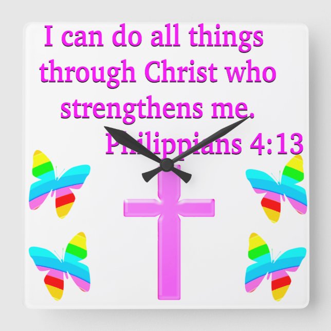 RELOJ CUADRADO DISEÑO DE 4:13 FILIPINAS RELLENADOS POR LA FE (Anverso)