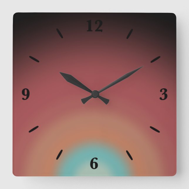 Reloj Cuadrado Diseño de arte arcoiris en el suroeste del suroest (Anverso)