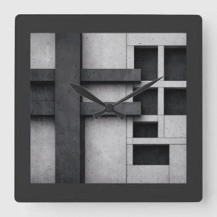Reloj Cuadrado Diseño de Arte Fino de Arquitectura Brutalista Cub