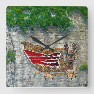 Reloj Cuadrado Diseño de Arte Tribal de los Nativos Americanos