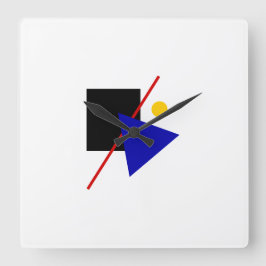 Reloj Cuadrado Diseño de Bauhaus Geométrico