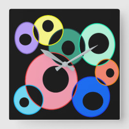 Reloj Cuadrado Diseño de bolas de arco iris Billiard