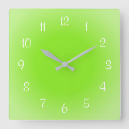 Reloj Cuadrado Diseño de bordes neblinosos verde escarchado Color