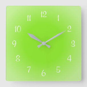 Reloj Cuadrado Diseño de bordes neblinosos verde escarchado Color