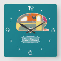 Diseño de caravana azul turquesa retro