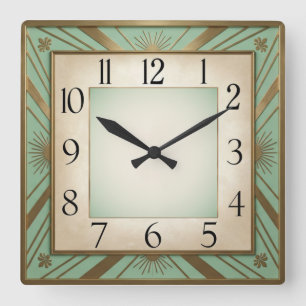 Reloj Cuadrado Diseño de Casa de Moneda Art Déco
