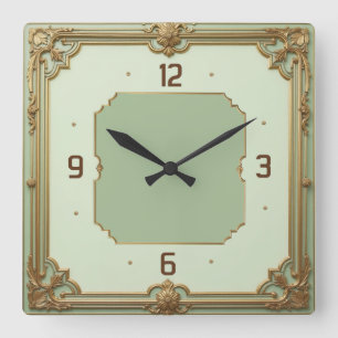 Reloj Cuadrado Diseño de Casa de Moneda Art Déco