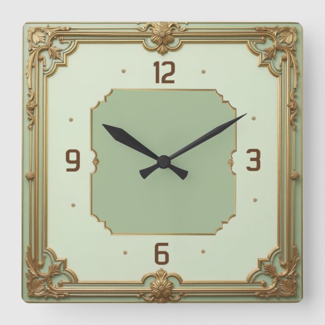 Reloj Cuadrado Diseño de Casa de Moneda Art Déco (Anverso)