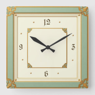 Reloj Cuadrado Diseño de Casa de Moneda Art Déco