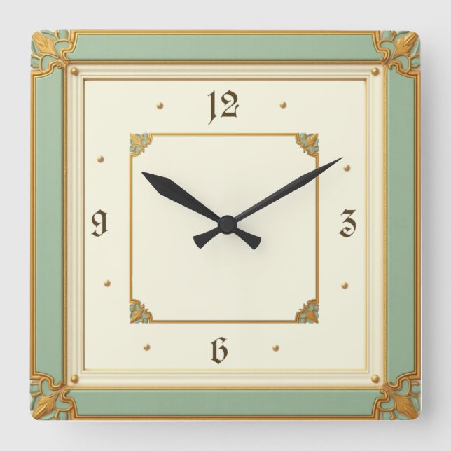 Reloj Cuadrado Diseño de Casa de Moneda Art Déco (Anverso)