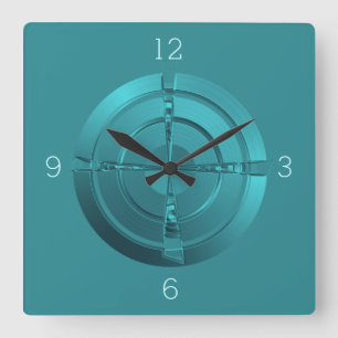 Reloj Cuadrado Diseño de Círculo Verde con Atmósfera  >Reloj de P