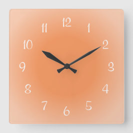 Reloj Cuadrado Diseño de color naranja con bordes brumosos