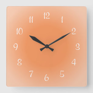 Reloj Cuadrado Diseño de color naranja con bordes brumosos