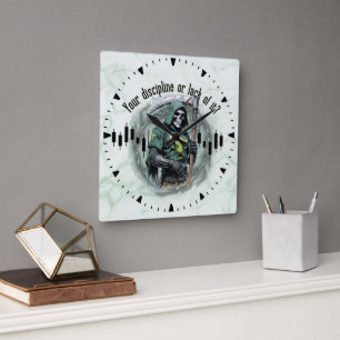 Reloj Cuadrado Diseño de comercio de fantasía Segador motivac