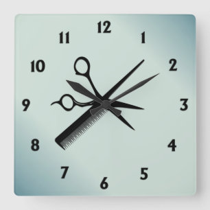 Reloj Cuadrado Diseño de Esteticista Verde