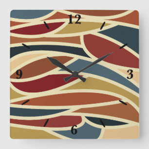 Reloj Cuadrado Diseño de estilo de vidrio templado geométrico opa