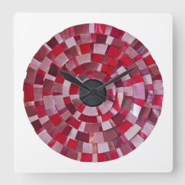 Reloj Cuadrado diseño de flor roja