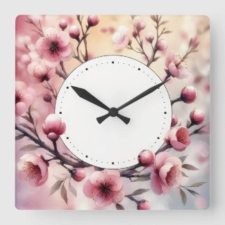 Reloj Cuadrado diseño de flores