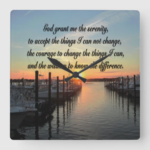 RELOJ CUADRADO DISEÑO DE FOTOGRAFÍAS DE SERENITY PRAYER SUNSET