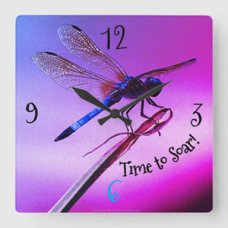Reloj Cuadrado * Diseño de la mosca roja púrpura