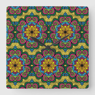 Reloj Cuadrado Diseño de Mandela