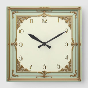 Reloj Cuadrado Diseño de Moneda Art Déco