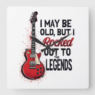 Reloj Cuadrado Diseño de nostalgia musical de guitarra de rock cl