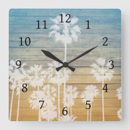 Reloj Cuadrado Diseño de palmeras 239