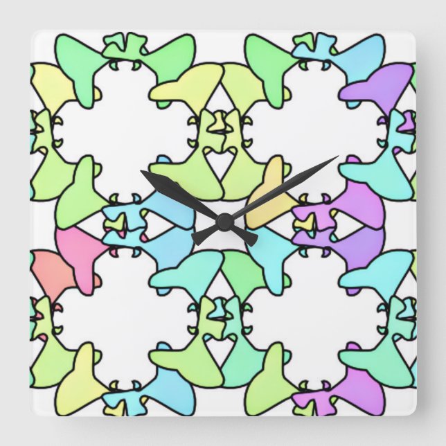 Reloj Cuadrado Diseño de Pastel (Anverso)