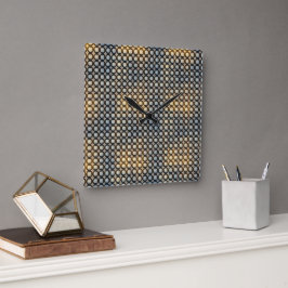 Reloj Cuadrado Diseño de patrón abstracto de rejilla geométrica o