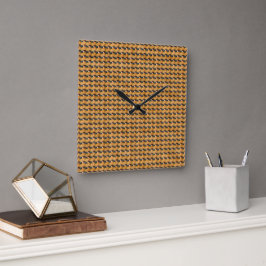 Reloj Cuadrado Diseño de Patrón Abstracto de Tejido del Desierto