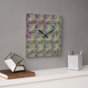 Reloj Cuadrado Diseño de patrones digitales abstractos modernos 1
