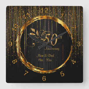 Reloj Cuadrado Diseño del 50° Aniversario de la Galaxia Dorada