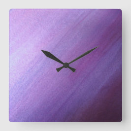 Reloj Cuadrado Diseño diagonal púrpura