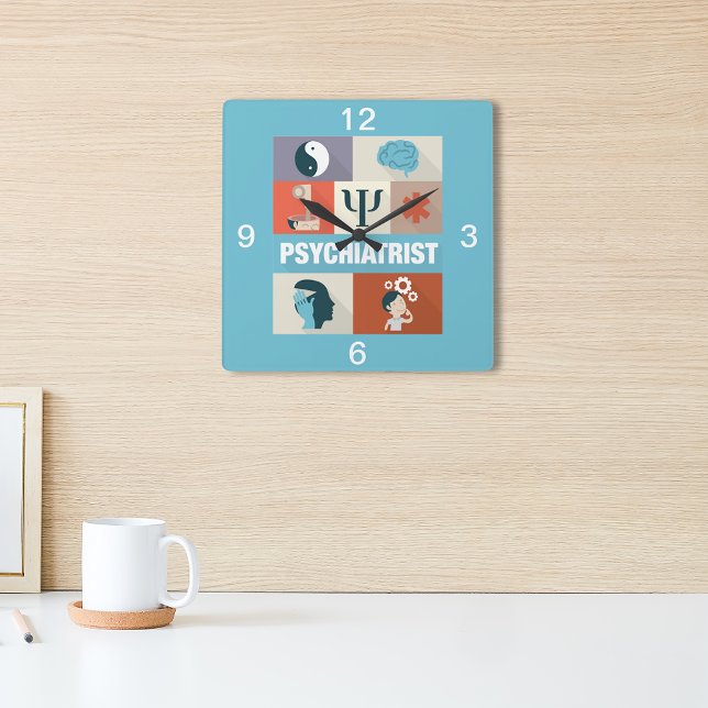 Reloj Cuadrado Diseño histónico de psiquiatras profesionales (Subido por el creador)
