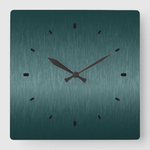 Reloj Cuadrado Diseño metálico verde oscuro Aspecto de acero cepi