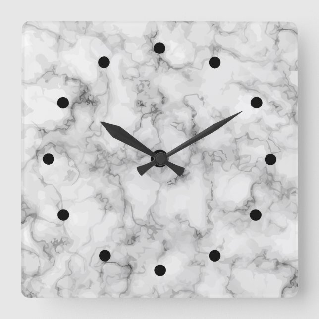 Reloj Cuadrado Diseño moderno y elegante de mármol de piedra (Anverso)