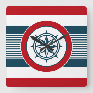 Reloj Cuadrado Diseño náutico