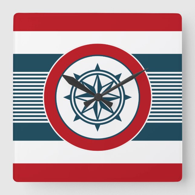 Reloj Cuadrado Diseño náutico (Anverso)