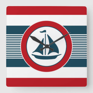 Reloj Cuadrado Diseño náutico