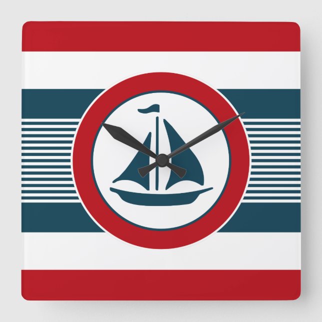 Reloj Cuadrado Diseño náutico (Anverso)