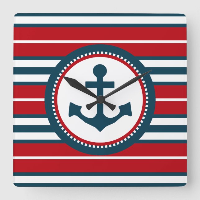 Reloj Cuadrado Diseño náutico (Anverso)