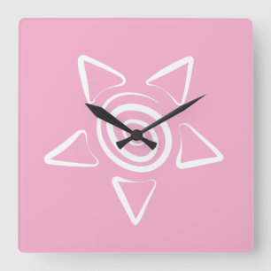 Reloj Cuadrado Diseño simple color rosa